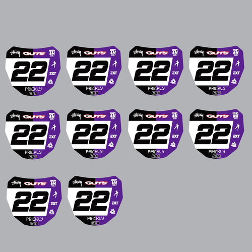 10 x Mini ODI / Surron downhill race plate sticker decal half colour box
