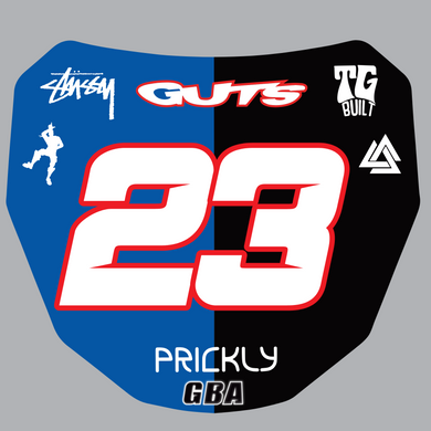 ODI / Surron downhill race plate sticker decal half colour