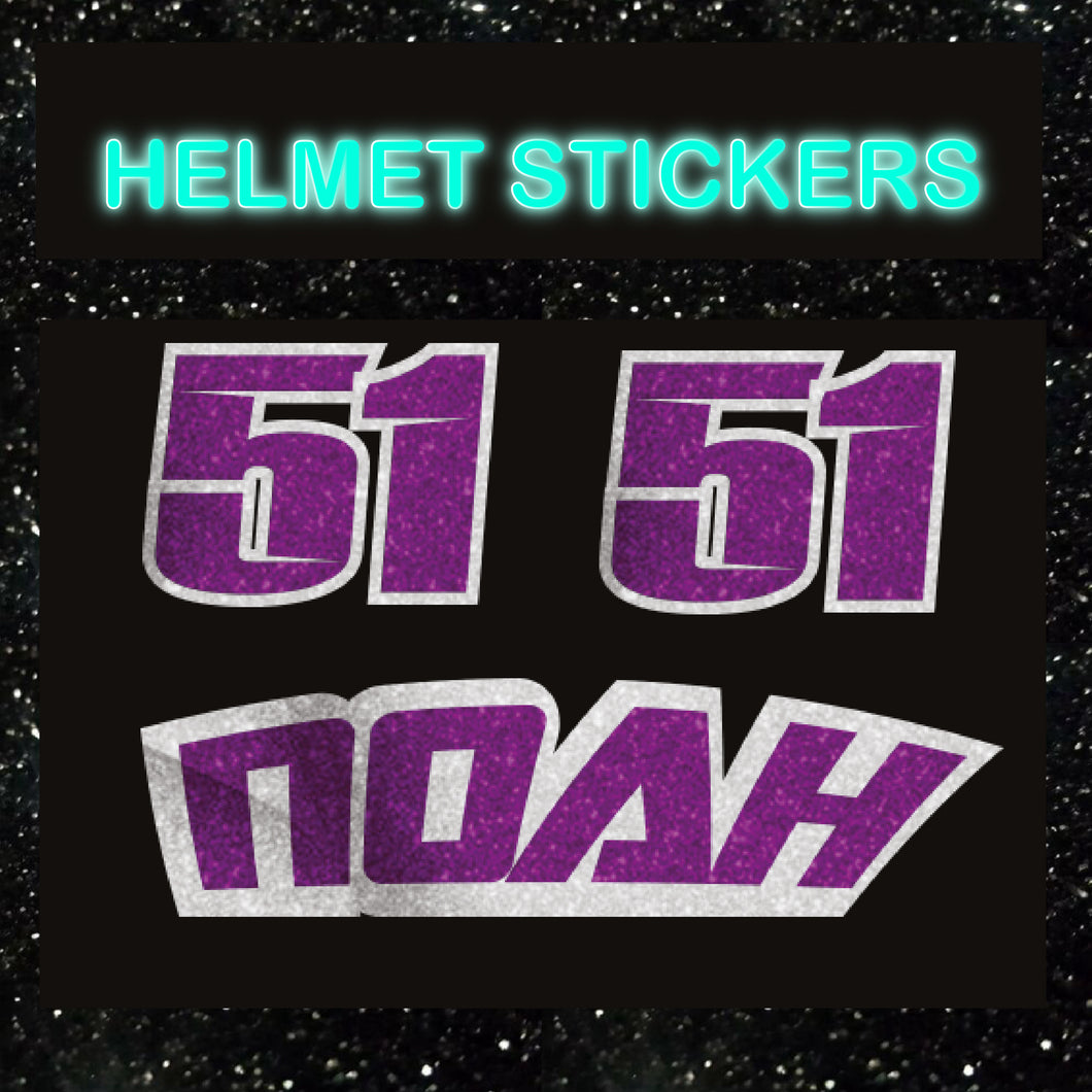 Metal flake helmet stickers
