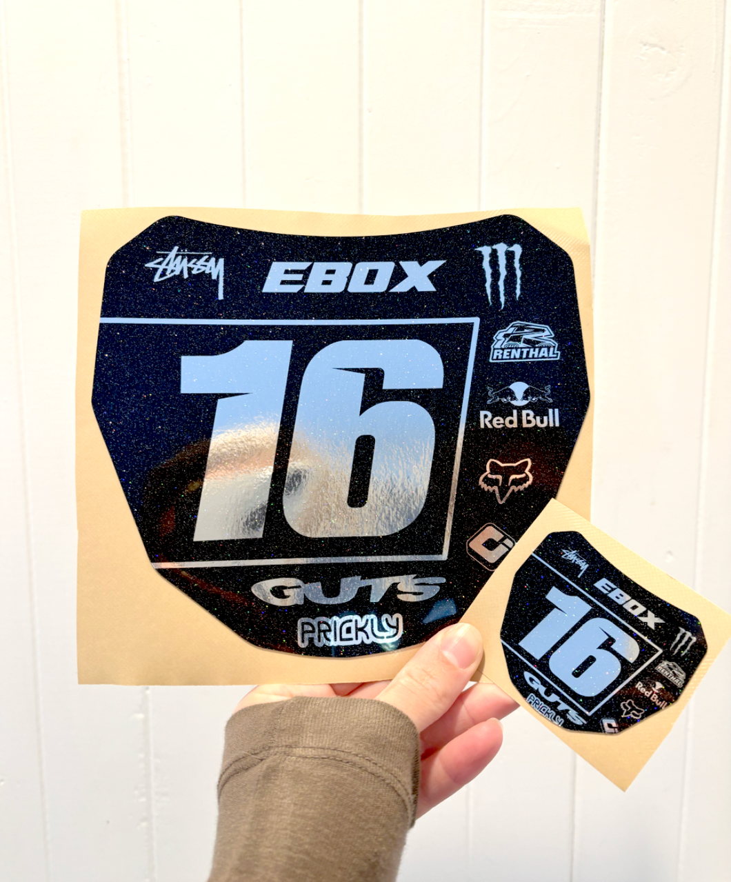ODI / Surron downhill race plate sticker decal + FREE mini sticker decal